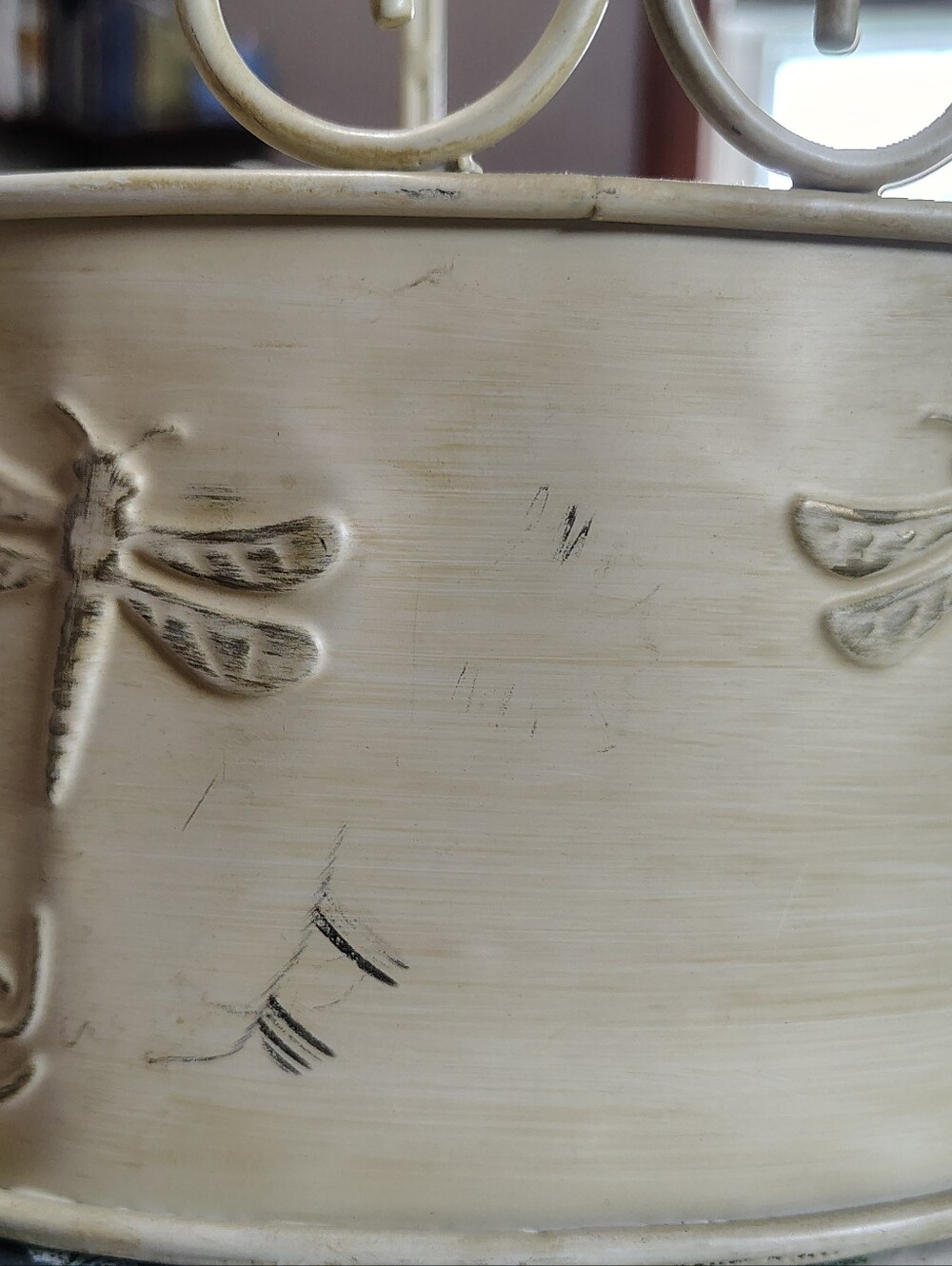 Cream Metal Dragonfly Decorative Caddy - Picture 3 of 8